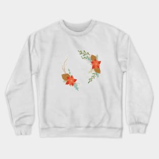 Winter Florals on Green Crewneck Sweatshirt